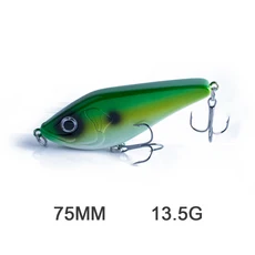 Hanlin Glide Jerkbait 75/90/120/150/mm 파이크 하드 저크 미끼 크랭크베이트 Muskie 낚시 워블러 베이스, JKB075-04, 1개