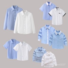 男童長袖襯衫春秋裝 兒童寶寶白色襯衣 百搭打底表演服校服
