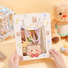 黃油小熊可愛文具禮盒套裝，幼兒園生日分享禮，小學生初中開學獎勵，多款文具組合, 1個, 黃油小熊,低年級套餐一