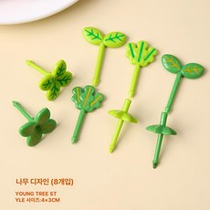 성탄절 이쑤시개 꼬치 크리스마스 산타 캐릭터 꼬챙이, 잎사귀, 1개