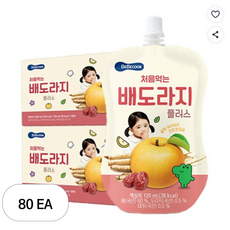 베베쿡 처음먹는 배도라지 플러스 주스, 120ml, 80개