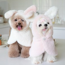 리치독스 강아지망토 겨울옷 망토 고양이 토끼망토, 화이트, 1개
