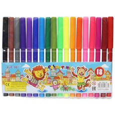 XUE BEI 18色水彩筆 彩色筆 細字 筆型繪畫彩色筆 明套, 1個, 1