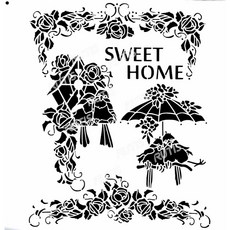 ST-CU4-0113 簍空模板 蝶古巴特 DIY 繪畫塗鴉模版 SWEET HOME, 1個, CU4-0113
