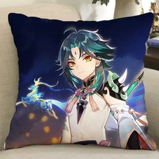 원신 샤오 봉제 인형 베개 골드록 인형 수호 야샤 장군 애니메이션/2D 베개, 4