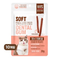 캣퓨어 고양이 소프트 덴탈껌, 20g, 10개, 구강 장건강에 도움