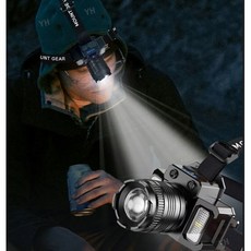 델메이트 마운트기어-LT02 헤드랜턴 C타입 충전식 낚시 등산 캠핑 아웃도어용, 블랙, 1개