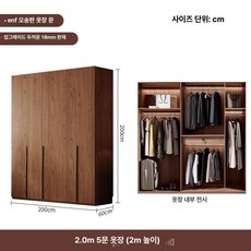 라탄 미닫이 장농 드레스룸 이불장 수납 원룸 수납형, 200x200 5도어 플랫
