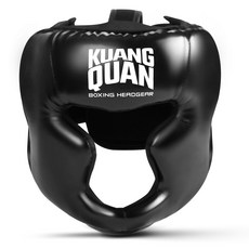 FIVING 복싱 헤드기어 킥복싱 mma 태권도 머리보호대 경량화 격투 훈련 투구, 1개, 블랙