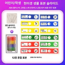 프레파라트 48종 표본 실험도구 식물 현미경 체험, 12장 혼합 표본, 기본 색상