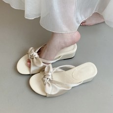투니스 여성 리본 웨지 슬리퍼 3cm