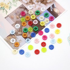 11.5mm 4구 캔디컬러 단추, 화이트, 4개