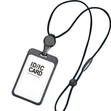 사원증 케이스 클립형 스트랩 학생증 목걸이형 사원증 출입증 교통카드 명함 지갑, 그레이