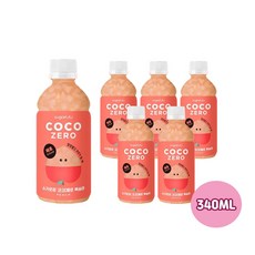 슈가로로 코코제로 복숭아, 340ml, 6개