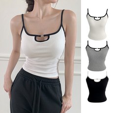 [수앤수][캡내장] 비앙카 컷아웃 배색 끈 나시 (26C024)