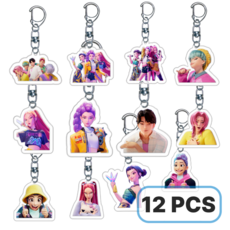 케이팝 데몬 헌터스 아크릴키링 12종 세트 케데헌 굿즈, 혼합색상, 12개