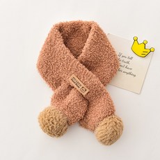 목도리 겨울 보온 머플러 남아 여아 귀여운 쿠션 넥워머, 커피