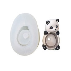 DIY 화분 실리콘 몰드 콘크리트 시멘트 금형 곰 팬더 아로마 테라피 석고 금형 캔들 컵 에폭시 수지 곰팡이, 1개