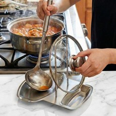디디트러스트 올스텐 냄비뚜껑 거치대 국자 조리도구 받침대, 1개, 은색