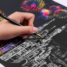 DIY 아트 스크래치 페이퍼 A4 사이즈, 1개