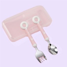 어린이식기 플라스틱 유아용 휴대 수저포크 쓱템, 1개