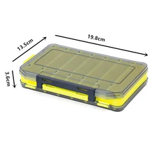 12 구획 플라스틱 낚시 상자 미끼 2 색 도구 물고기 후크 보관 액세서리, Yellow-green
