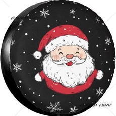 레드 산타클로스 스페어 타이어 커버 트레일러 트럭용크리스마스 귀여운 휠 방수 핏 캠퍼, 1개, 4. 5