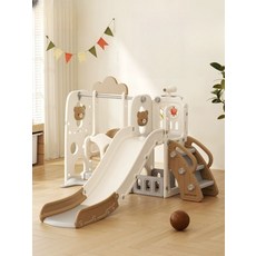 더류현 유아놀이터 실내유아그네 미니농구대 자유놀이 농구놀이 유아미끄럼틀 가정용놀이터, 1개, L자형 롱타입 그레이