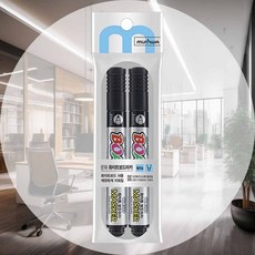 검정 보드마카 2P 둥근닙 2.5mm 유리에쓰는펜 보드펜 유리창글씨 회의용마커 윈도우마카 화이트보드펜