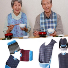 환자용 방수 턱받이 간병용 요양 보호 어르신 식사 턱받이 대형 성인 식사용 요양원 보호대 병원용 성인용, 턱받이블루 GD12136