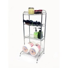 304不銹鋼4層置物架、不鏽鋼置物架、瓶罐架、收納架，可放沐浴乳洗髮精各式雜物，廚房浴室收納, 1個, 不銹鋼