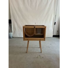 토끼장 케이지 야외 사육장 닭장 대형 그레이 하우스 펜스 사육 토끼 친칠라 소동물 철제, 1개, 내추럴 우드 애완동물 77 45x101cm