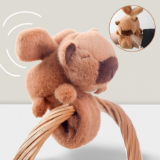 몽드네 카피바라 자동차 인형 차량 액세서리 자동차 꾸미기 손목 밴드 팔찌 가방 꾸미기, 1개, 연브라운 흔들 날개