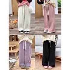 Rika童品 兒童休閒褲 秋冬長褲 女孩加厚保暖 彈力修身底褲 內搭褲 羊絨混紡直筒寬褲