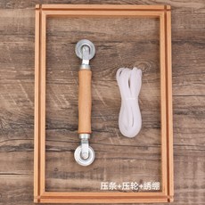 維尼好物 手工DIY十字繡框, 1個, 木質方形繡繃（含壓條+壓輪）