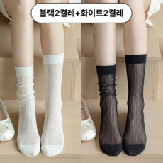 투엘 여성 중목 시스루 여름양말
