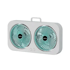 듀얼 헤드 양방향 벽걸이형 데스크탑 휴대용 선풍기 강력한 바람 가정 및 침실용 공기 순환기 저소음 작, 01 Green-1pc