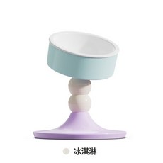 寵物碗 陶瓷碗 旋轉碗 升降高度 傾斜角度 易清洗, 1個, 冰淇淋配色, 冰淇淋配色