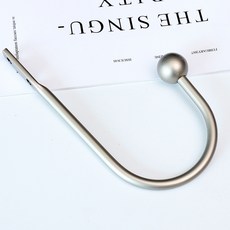 한아 뉴 알로이 벽걸이 커튼걸이 U자형 둥근머리걸이 결속커튼 망사결속품 고정형, 실버, 1개
