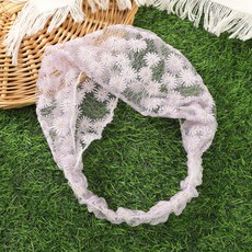 夏季刺繡寬邊頭巾