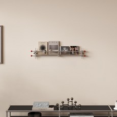 아크릴 매거진랙 잡지 꽂이 벽걸이 책 진열대 인테리어 선반 디자인, 1단, 매트 텍스처 660x120x50mm