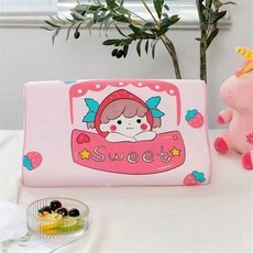卡通乳牛兒童枕頭 柔軟舒適透氣可拆洗枕套 兒童房裝飾, S100-草莓甜心