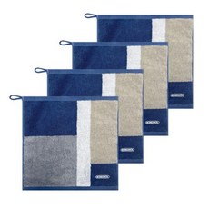 송월타월 컬러 에이드 고리 핸드타올, 4개, 블루