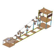 YSSHOP 관광용 케이블카 시스템 모형 과학 실험 교육 보조 도구 학습 장난감 DIY 프로젝트용 수작업 조립 (남녀공용), 목재, 목재