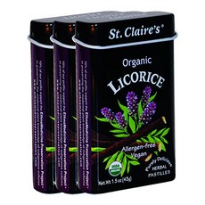 세인트 클레어 유기농 허브 정제 (감초 1.5온스 틴 St. Claire's Organic Herbal Pastilles (Licorice 1.5 Ounce Tin B, 1개, 42g