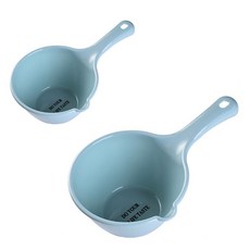 오코로 다용도 손잡이 욕실 바가지 대 + 소 세트, 블루, 1세트