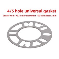 자동차 개조 범용 4 가스켓 알루미늄 초크 플랜지 와이드 합금 ET 허브 휠 마찰 5홀, 2 pieces 3mm Spacer