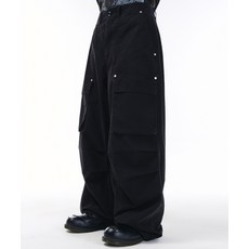 SCALLYWAG 워시드 퍼티그 프론트 카고 팬츠[블랙] 246092