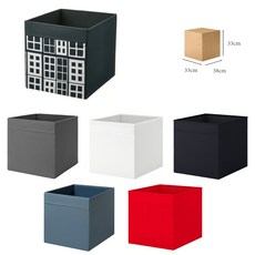 이케아 책장 수납장 수납박스 오픈형 6컬러 33x38x33 드뢰나, 블랙