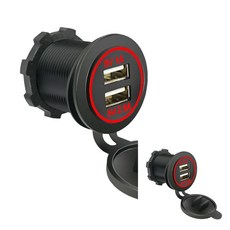 USB 고속 충전 소켓 2포트 스위치매립형DIY고속충전잭 시가소켓, USB포트3.1A-2포트